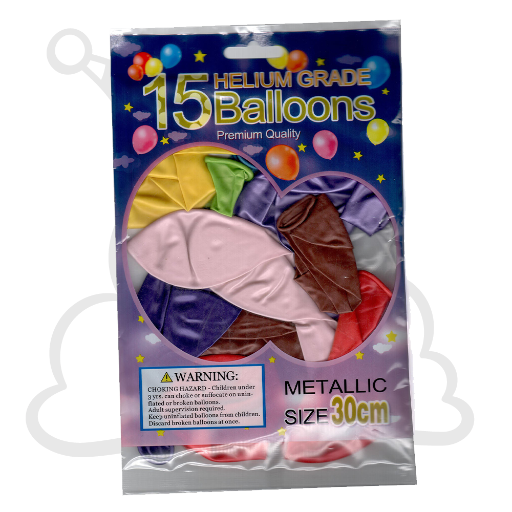 Party Balloons (15pc, Metallic Colored Themed) Sohi NZ