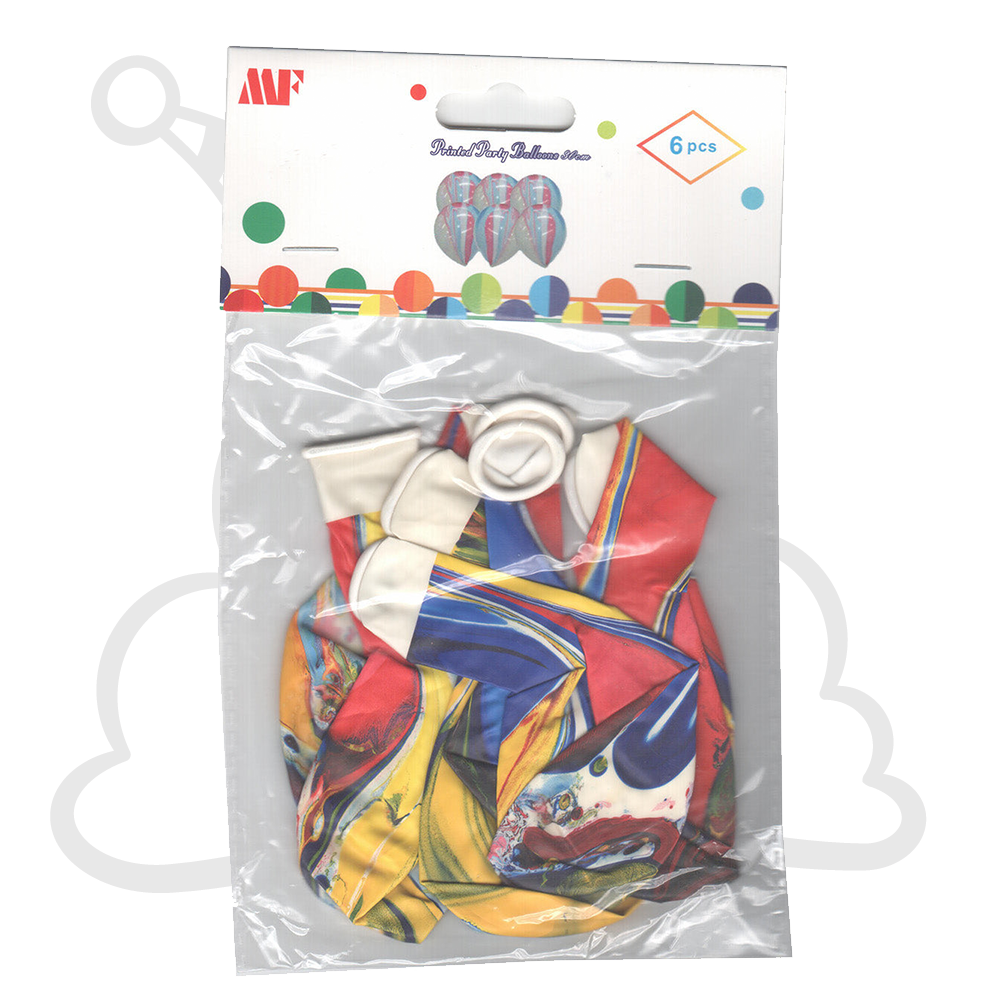 Party Balloons (6pc, Marble Themed) Sohi NZ