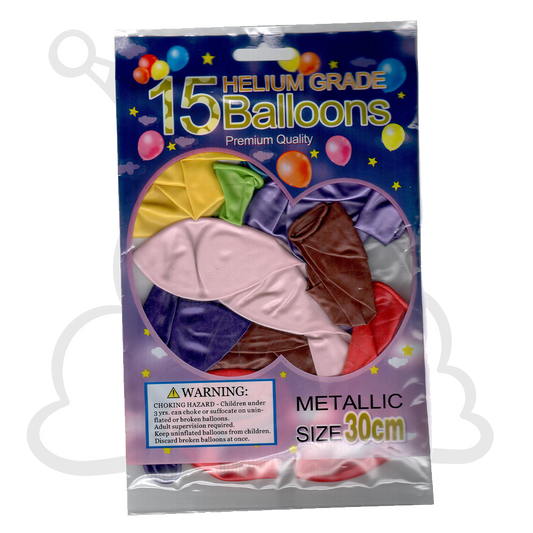 Party Balloons (15pc, Metallic Colored Themed) Sohi NZ 